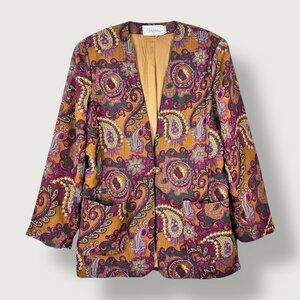 Vintage | Nygard Collections | 10 | Paisley Open-front Blazer | Bohemian | Retro